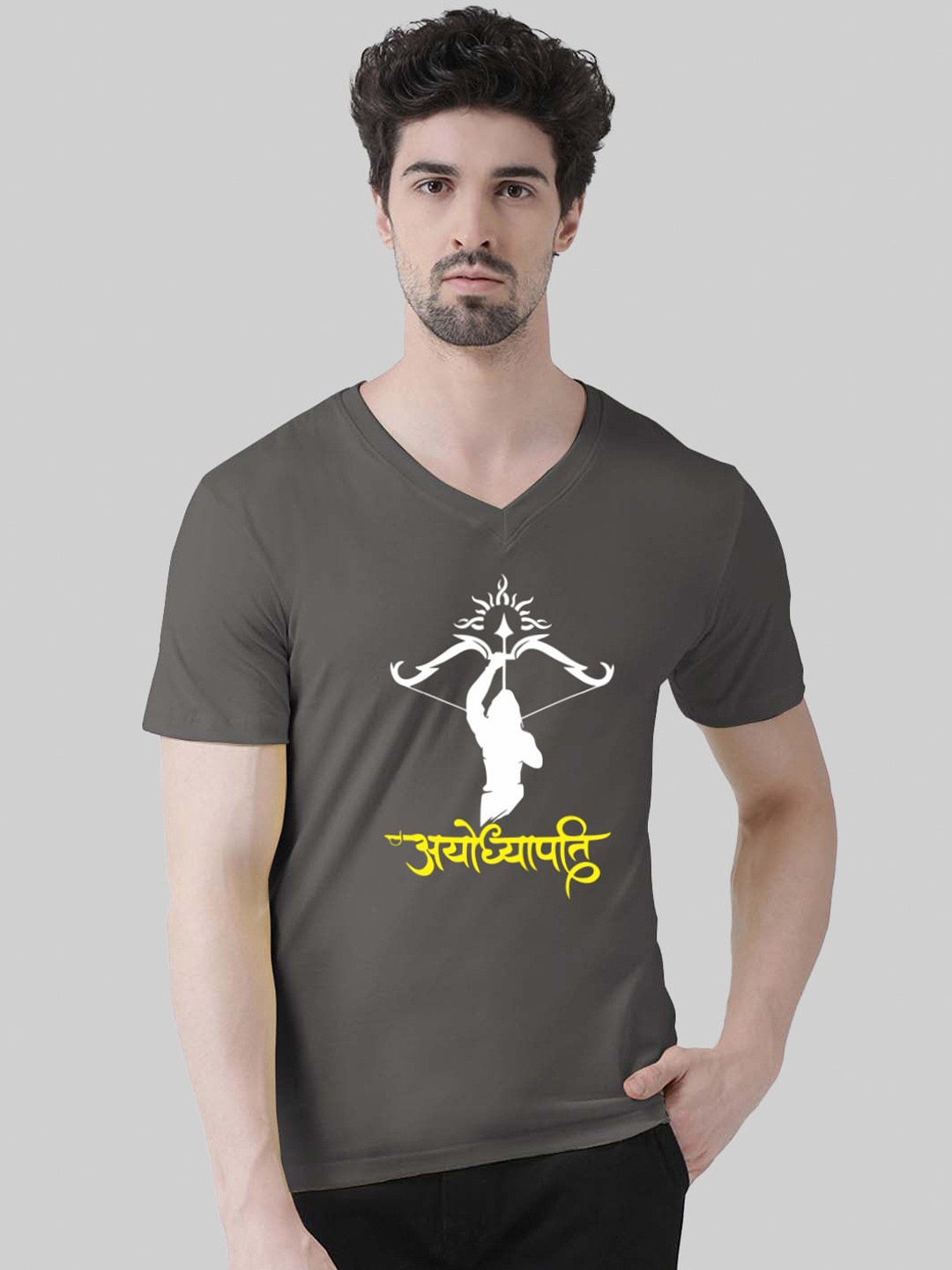 

Friskers Graphic Printed Cotton T-shirt, Grey