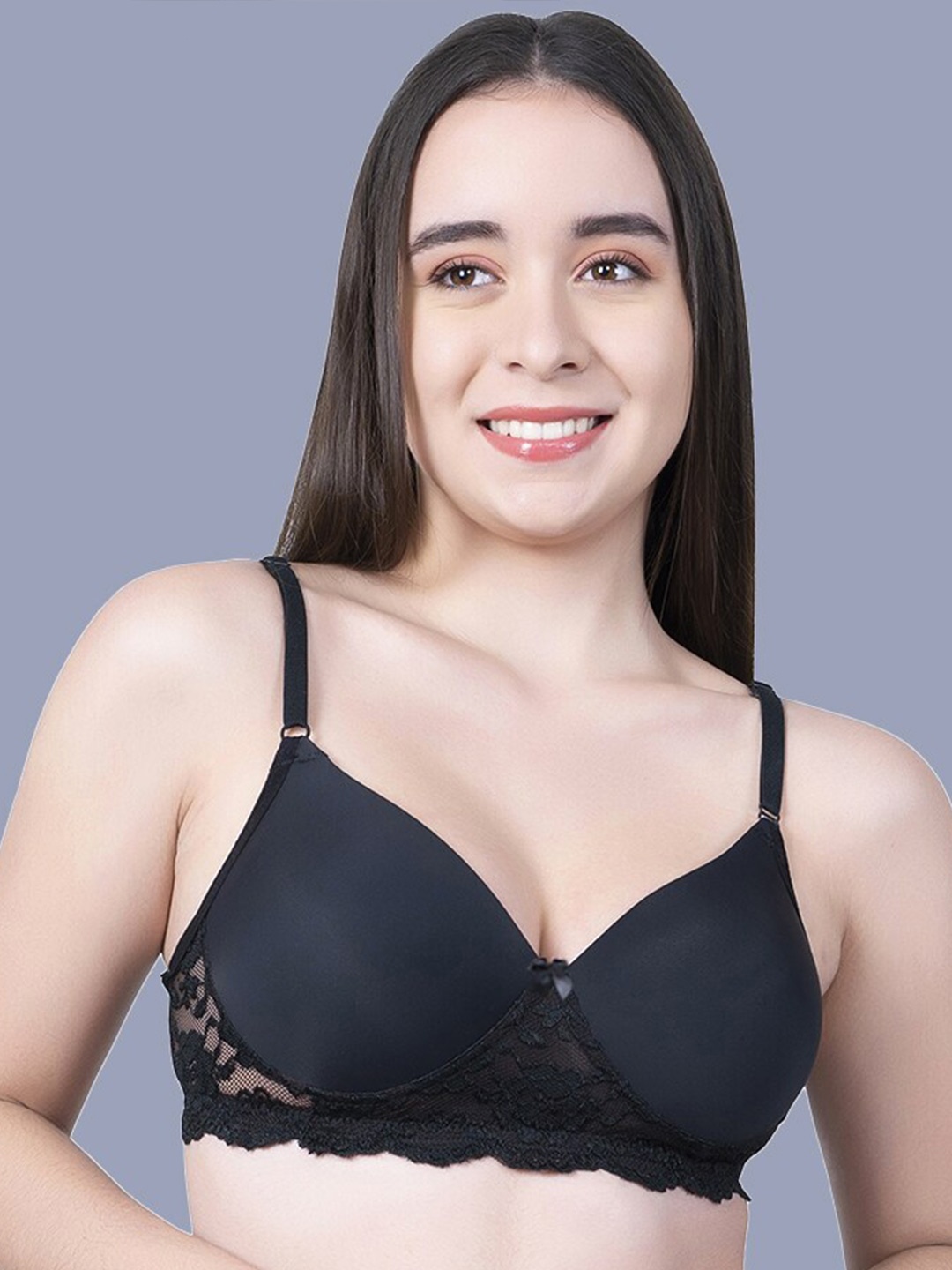 

NIGHTHOPE Full Coverage Underwired Lightly Padded Everyday Bra With All Day Comfort, Black