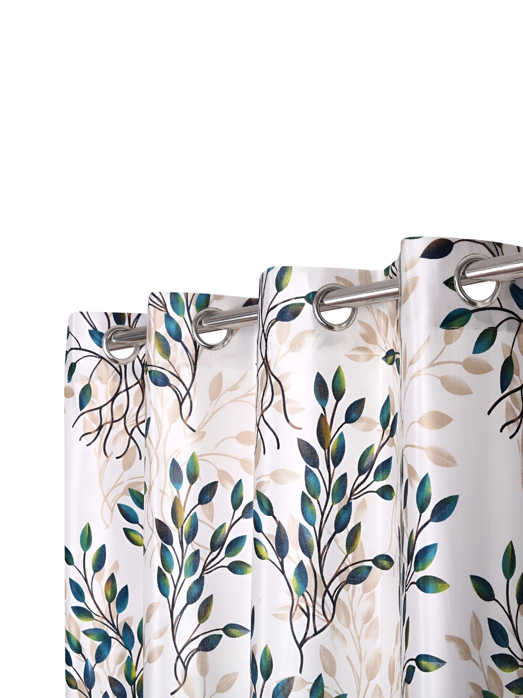 

Ultica Fab Green & White 2 Pcs Floral Room Darkening Door Curtain