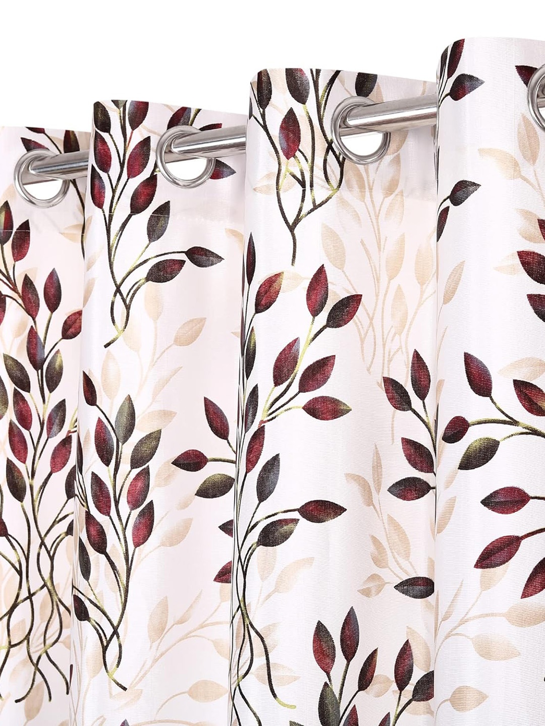 

Ultica Fab Maroon & White 2 Pcs Floral Room Darkening Door Curtain