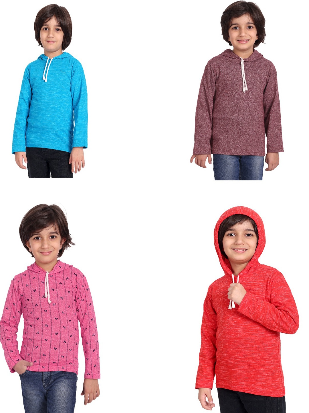 

BAESD Boys Pack of 4 High Neck Cotton Sweatshirts, Blue