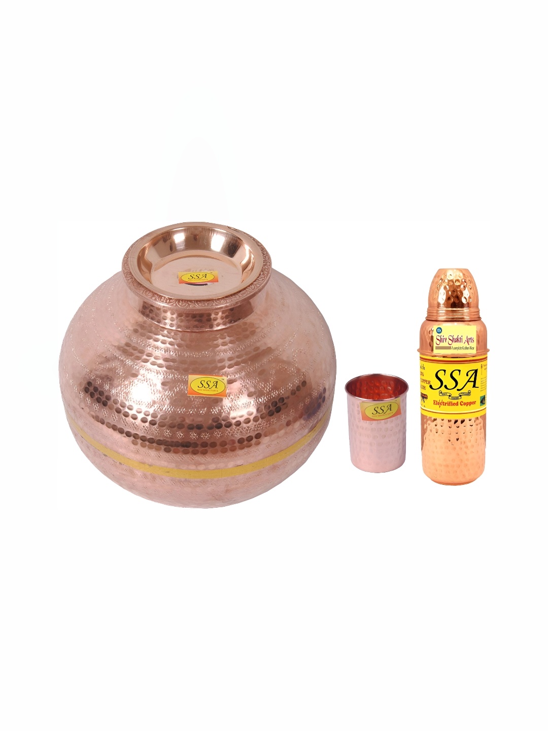 

Shivshakti Arts 3 Pieces Copper Water glass Set