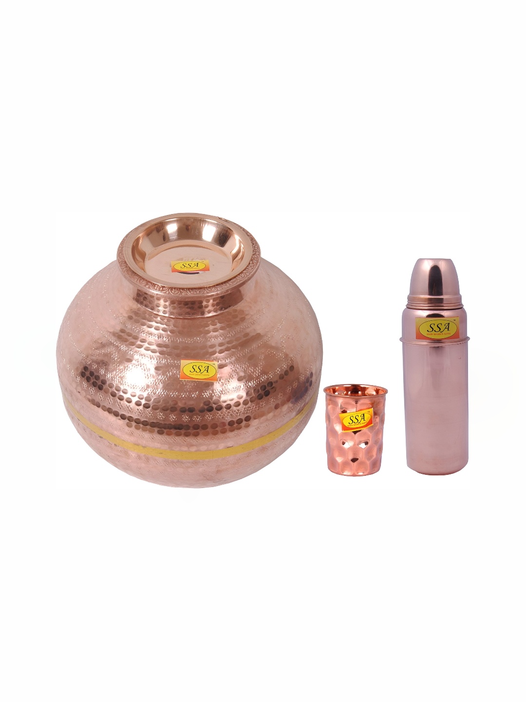 

Shivshakti Arts 3 Pieces Copper Water glass Set