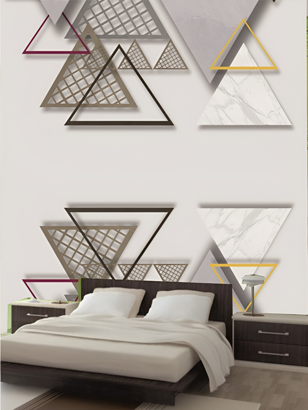 

KSHIRSA Grey & Black Self Adhesive Removable Wallpaper