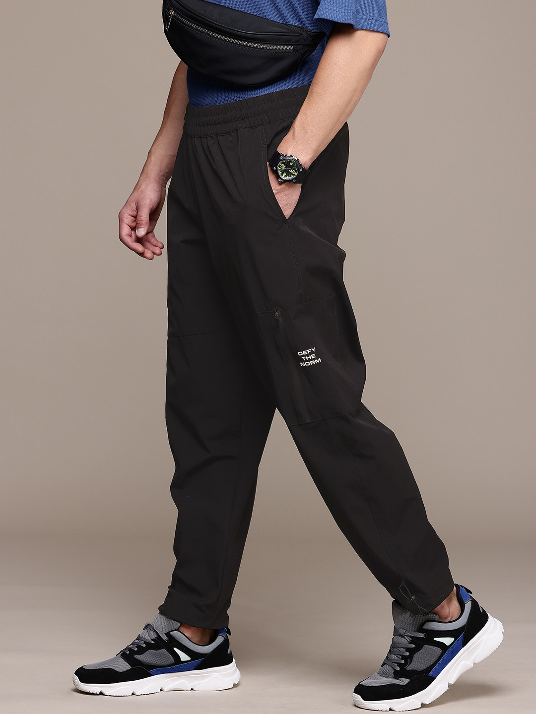 

FCUK Men Solid Regular Track Pants, Black
