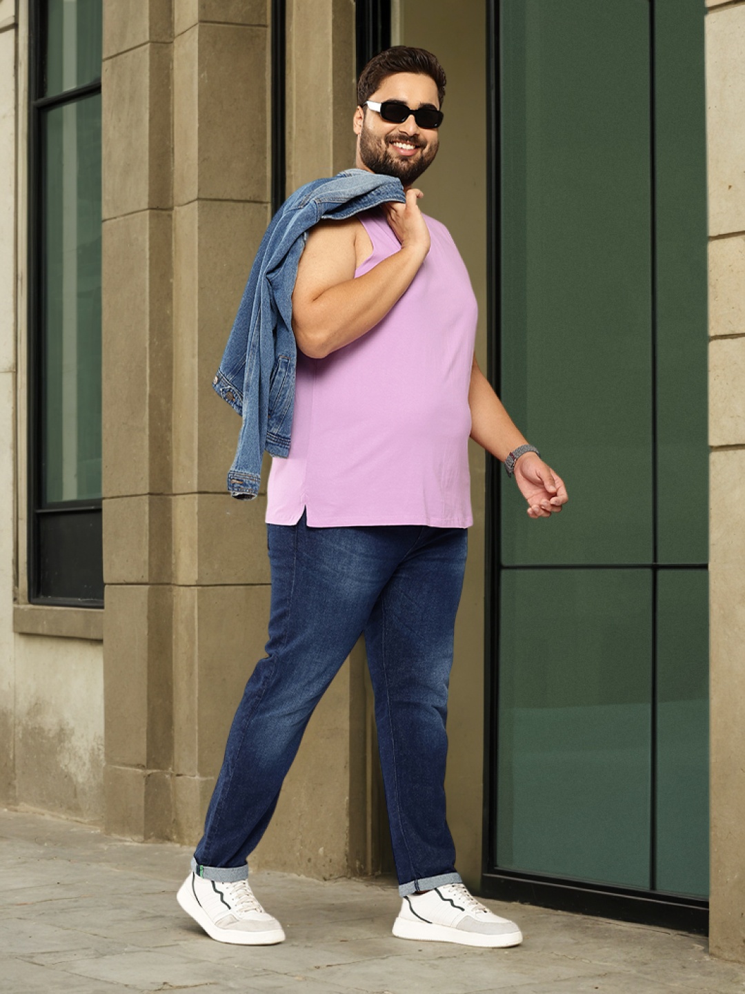 

Sztori Plus Size Pure Cotton T-shirt, Lavender