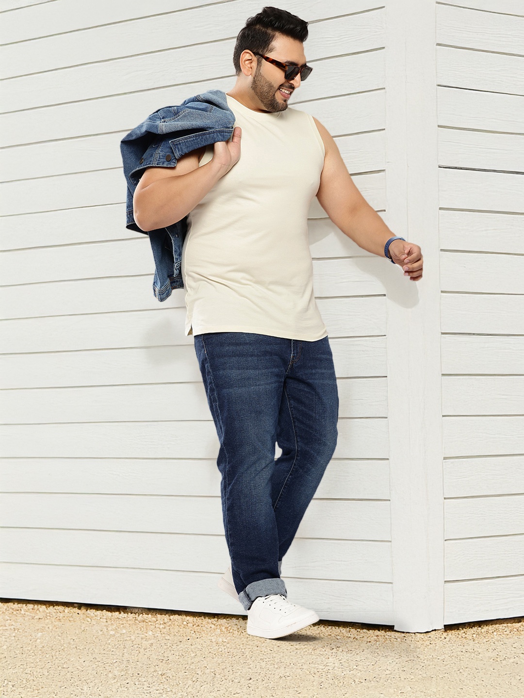 

Sztori Plus Size Pure Cotton T-shirt, Cream
