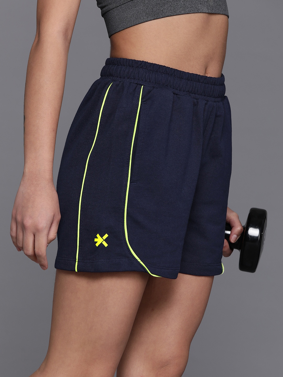 

HRX by Hrithik Roshan Women Rapid-Dry Training Shorts, Navy blue