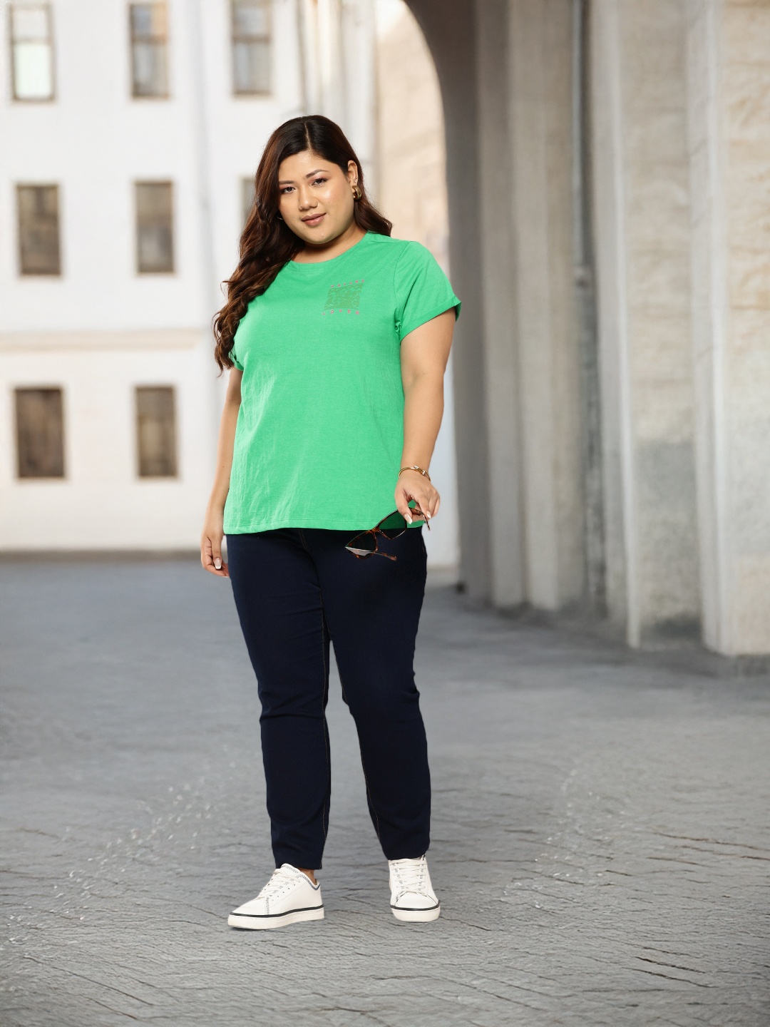 Sztori Plus Size T-shirt, Green