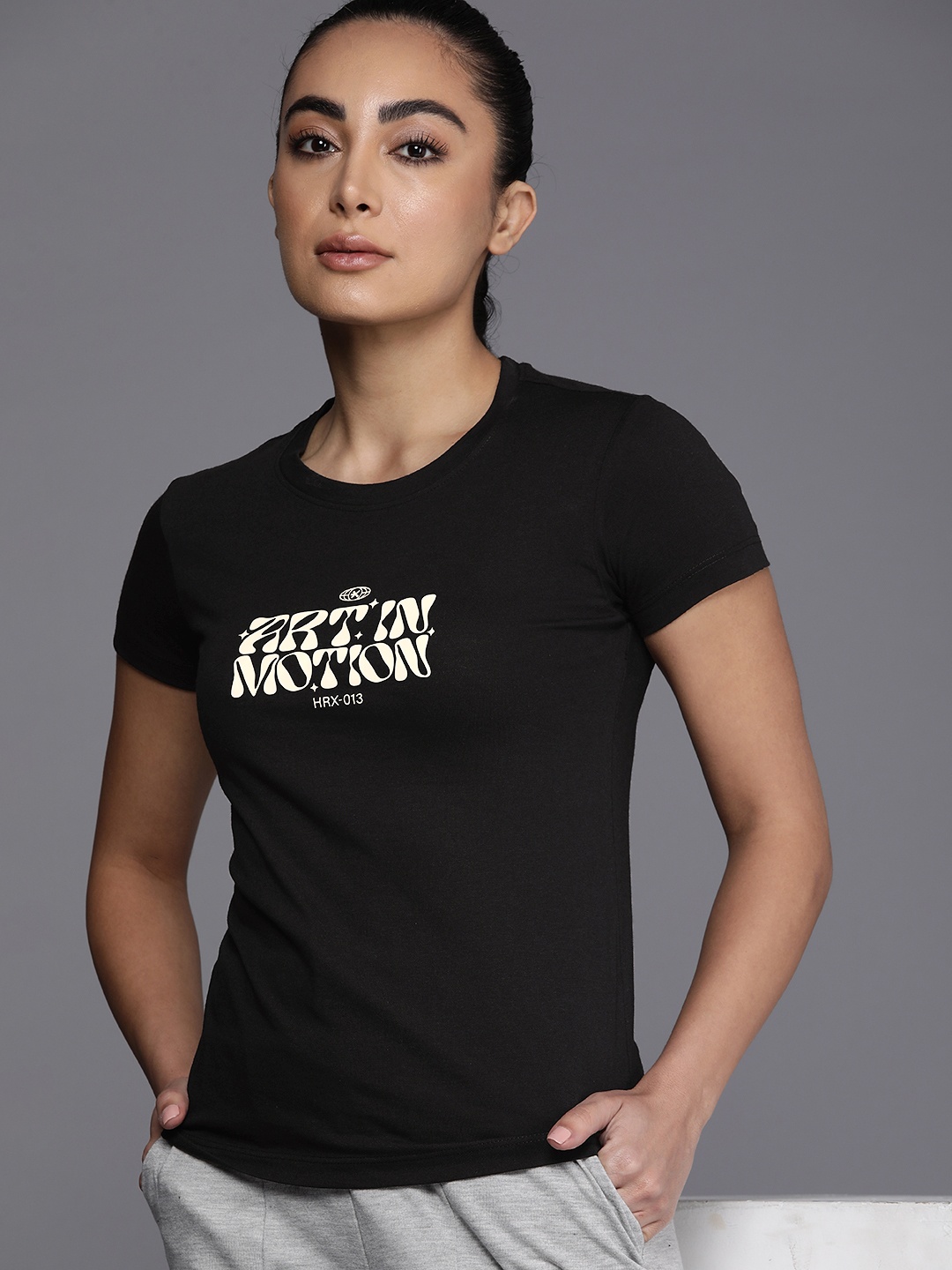 

HRX by Hrithik Roshan Women Typography Printed T-shirt, Black
