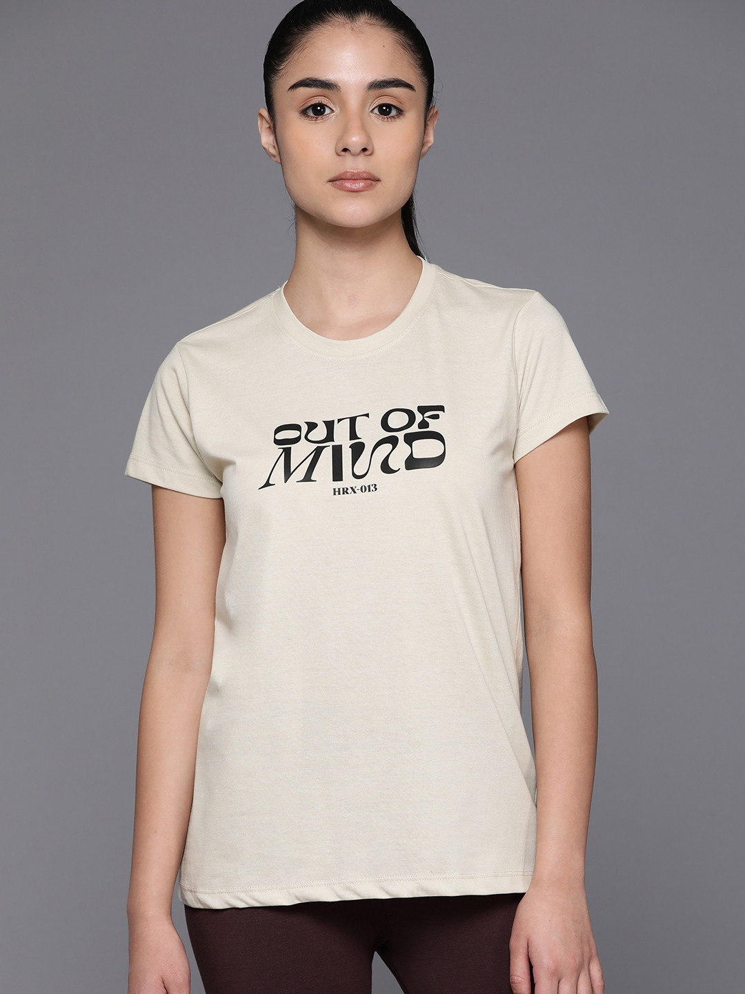 

HRX by Hrithik Roshan Women Typography Printed T-shirt, Beige