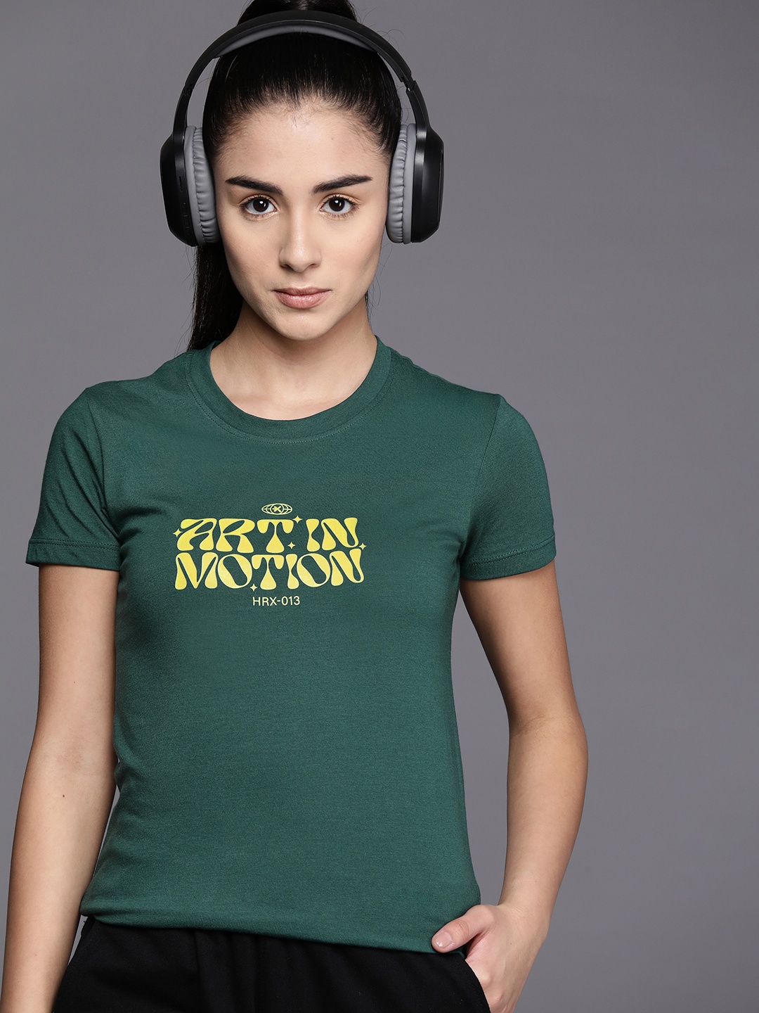

HRX by Hrithik Roshan Women Typography Printed T-shirt, Green