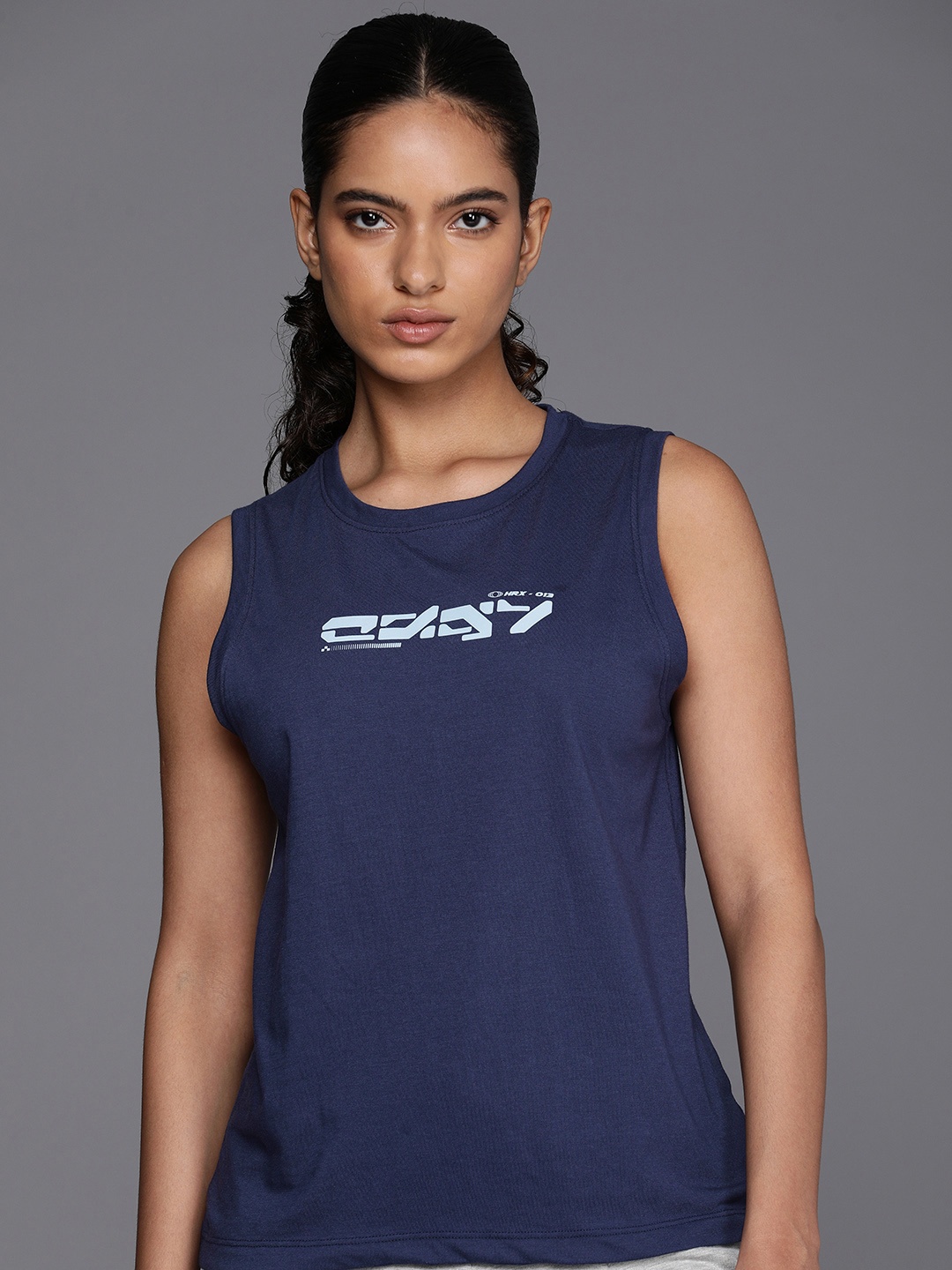 

HRX by Hrithik Roshan Graphic Printed Lifestyle Sleeveless T-shirt, Blue