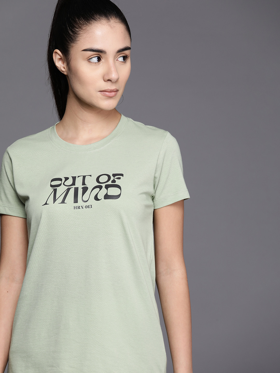 

HRX by Hrithik Roshan Women Typography Printed Relaxed Fit T-shirt, Green