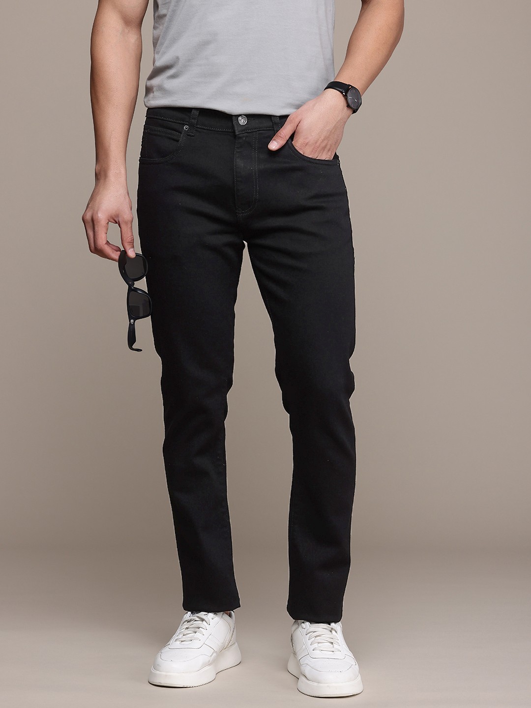 

French Connection Men Slim Fit Stretchable Jeans, Black