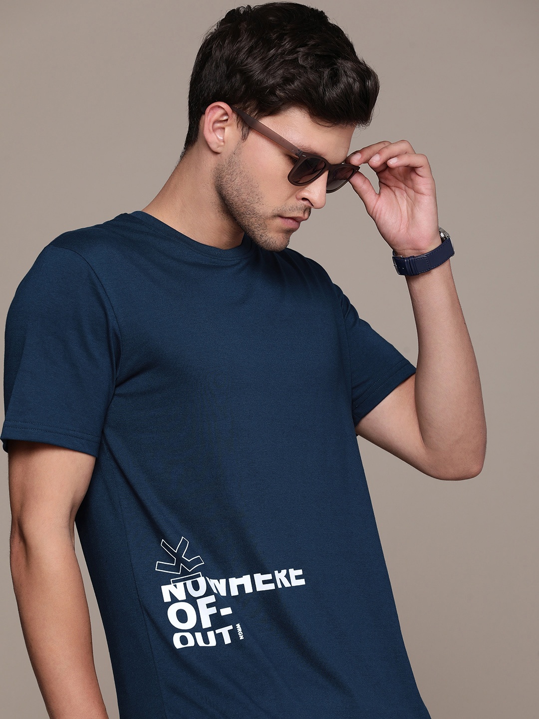 

WROGN Graphic Printed Casual T-shirt, Teal
