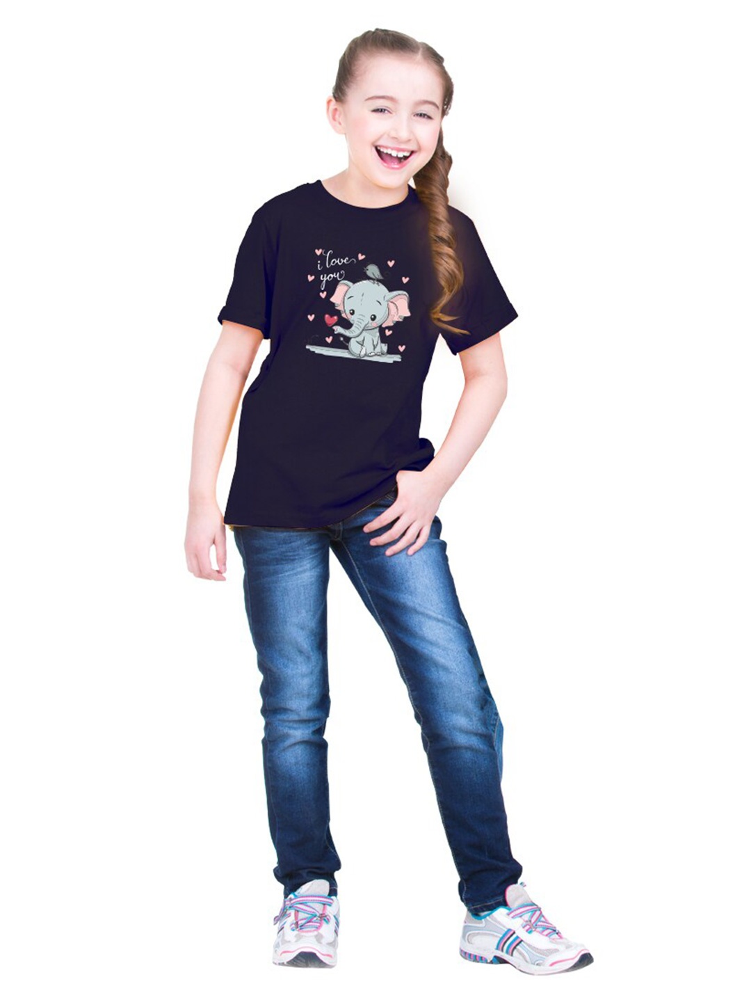 

BRATMA Kids Printed Round Neck Short Sleeves T-shirt, Black