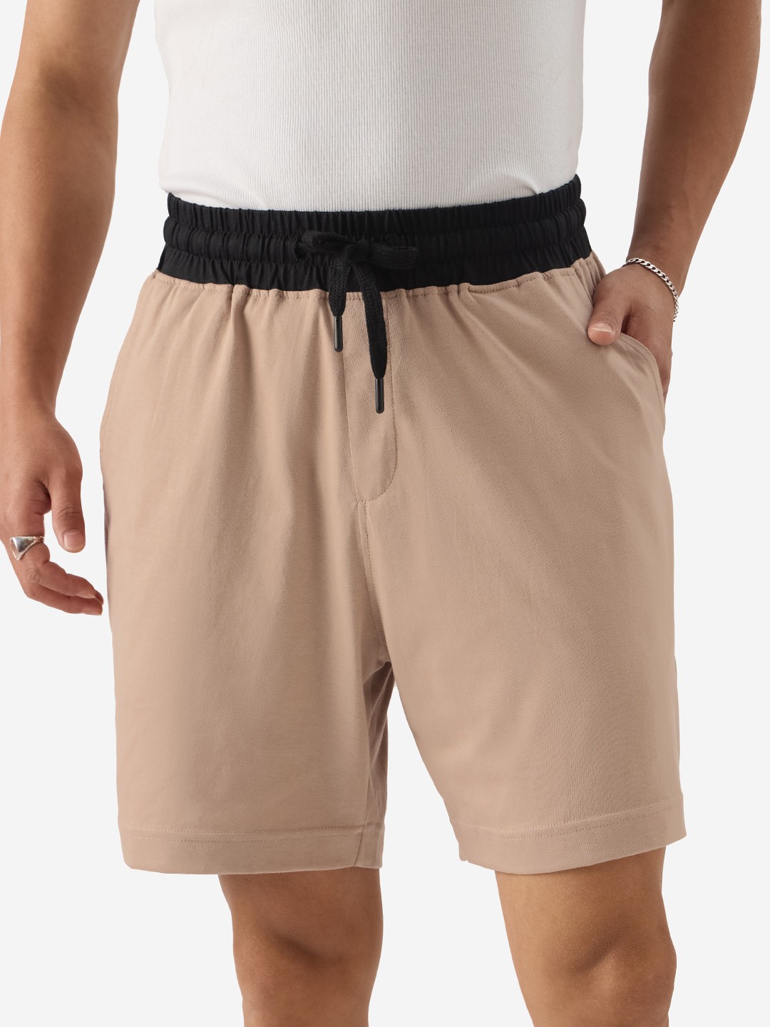 

The Souled Store Men Mid-Rise Pure Cotton Regular Shorts, Brown