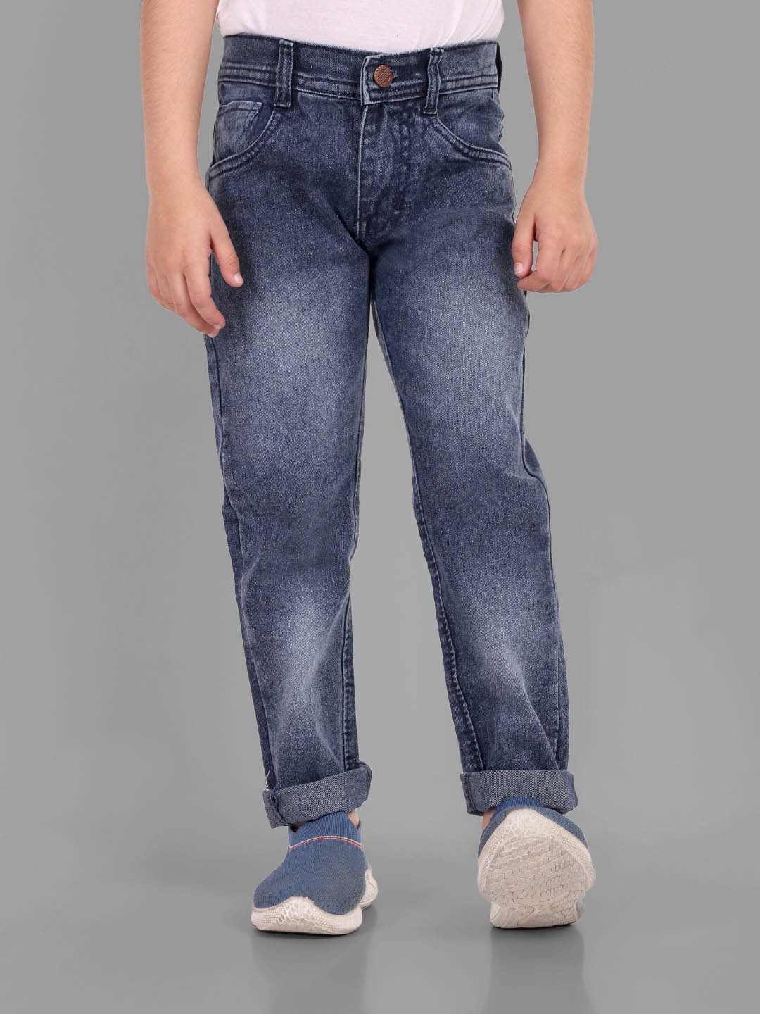 

BAESD Boys Blue Slim Fit Clean Look Heavy Fade Cotton Jeans