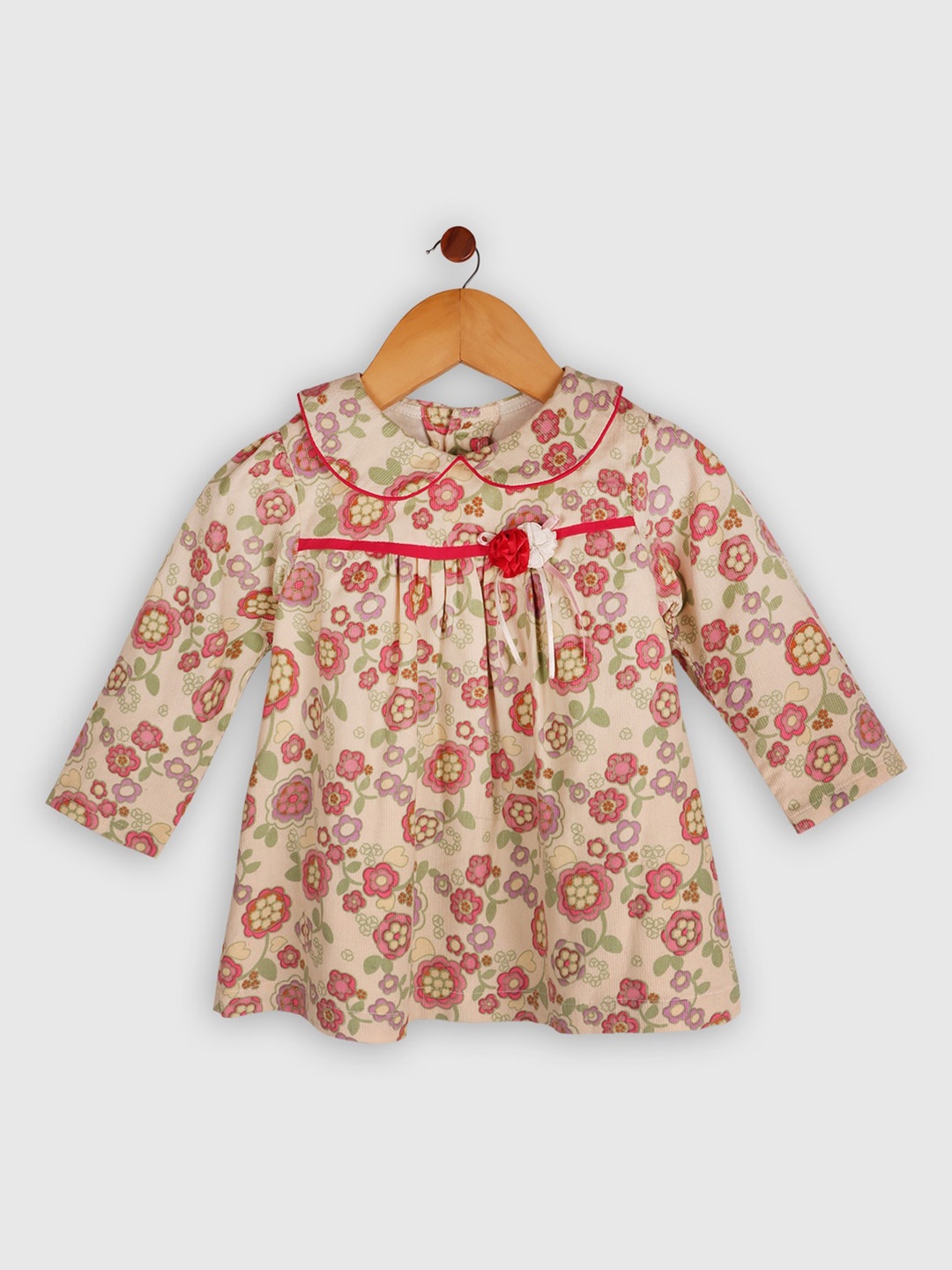 

BAESD Kids-Girls Floral Print Cotton Peter Pan Collar A-Line Dress, Yellow