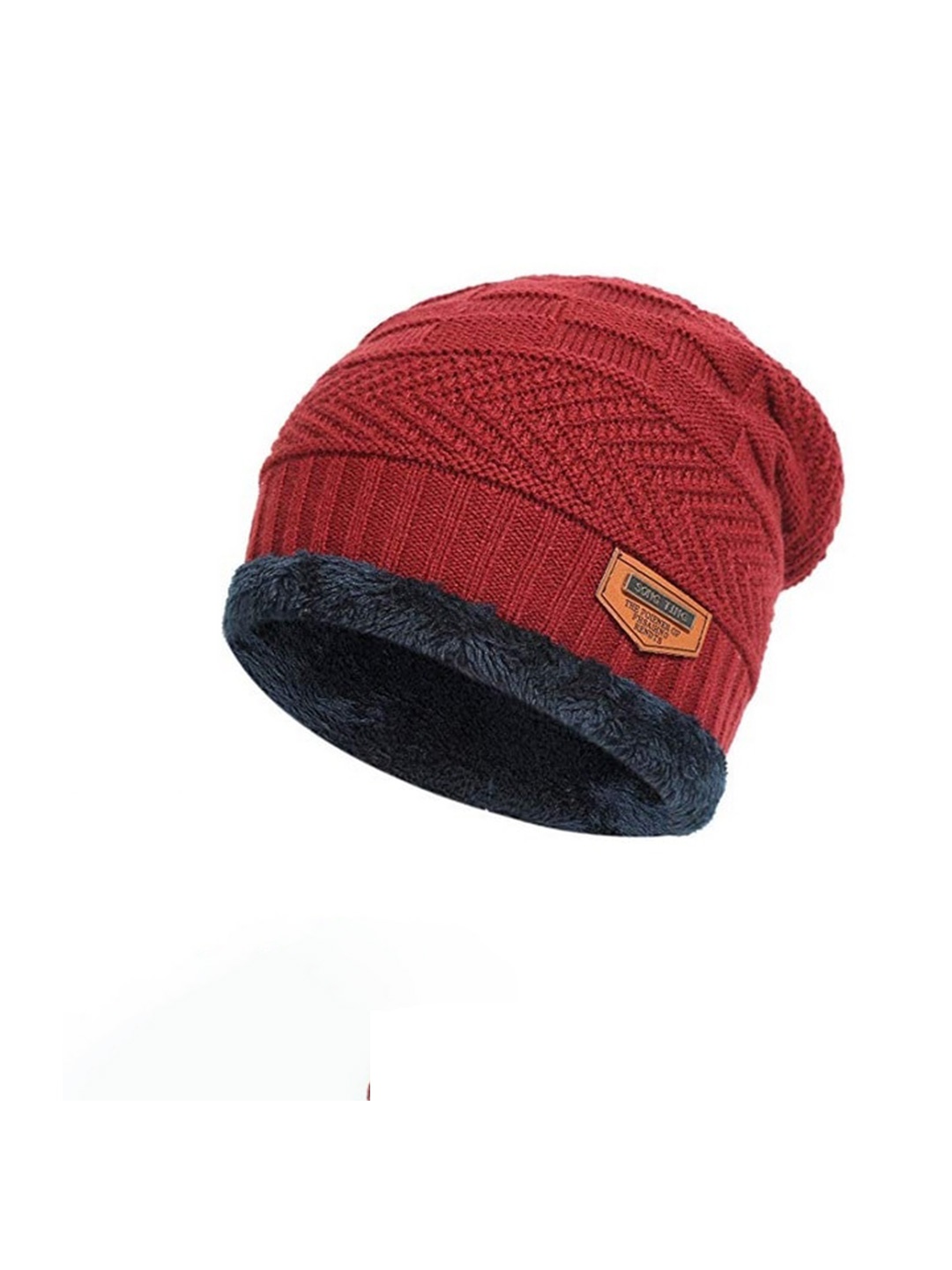 

Alexvyan Women Self Design Acrylic Beanie, Red