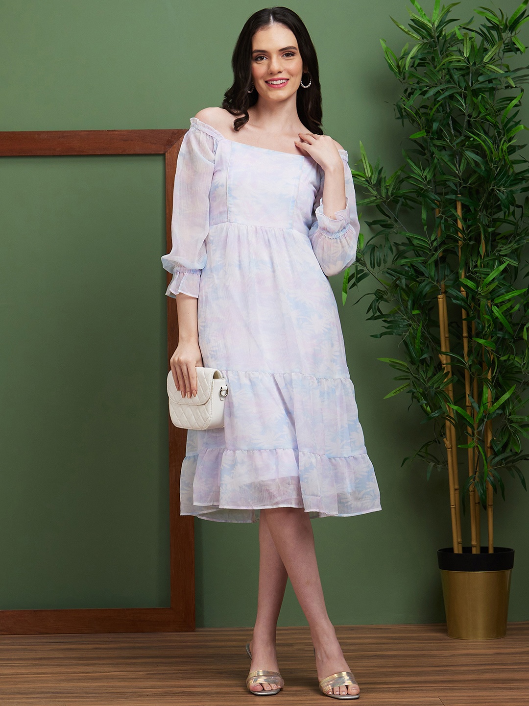 

Globus Blue Floral Print Fit & Flare Dress