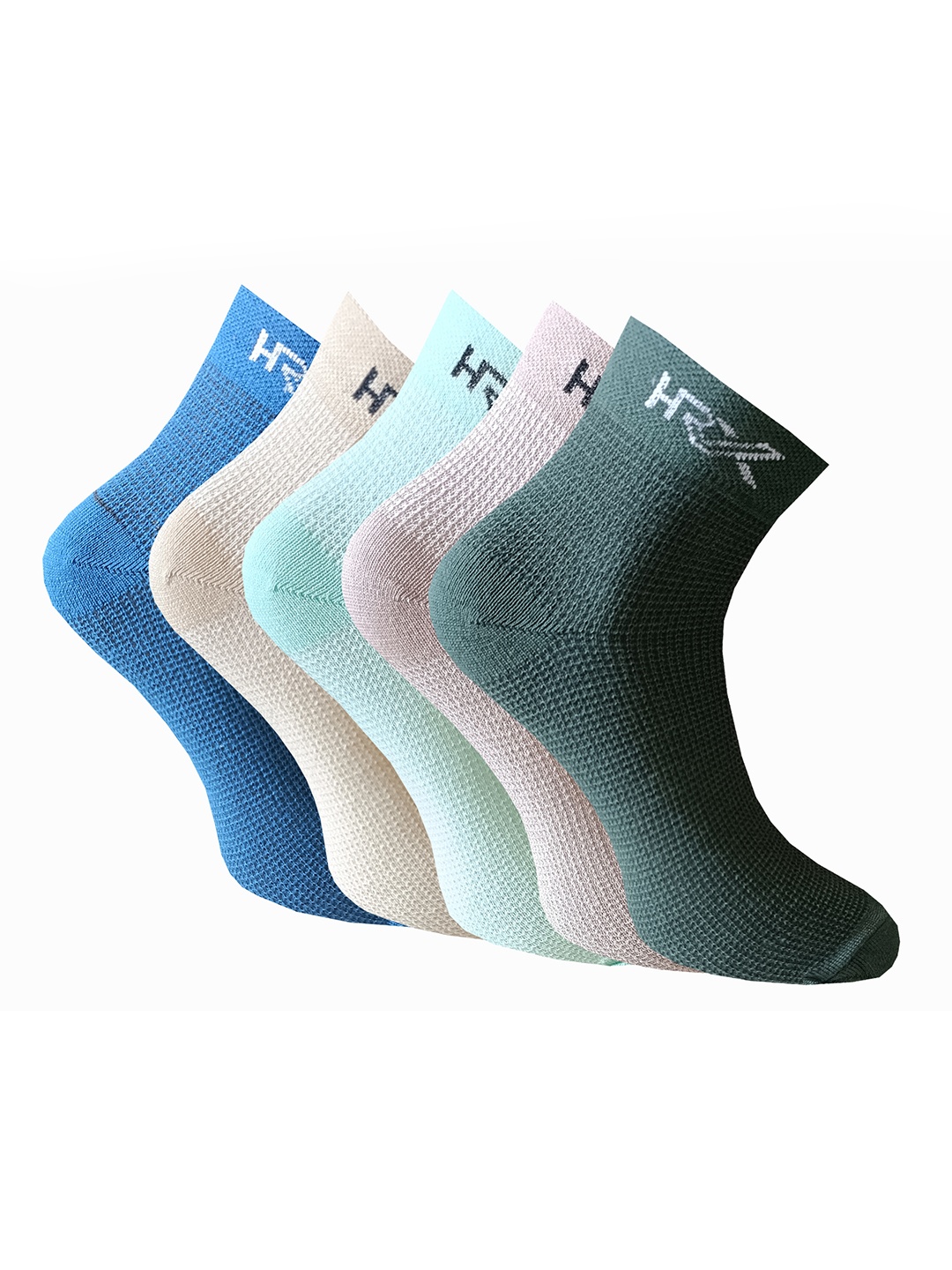 

HRX by Hrithik Roshan Men Pack Of 5 Ankle-Length Socks, Green