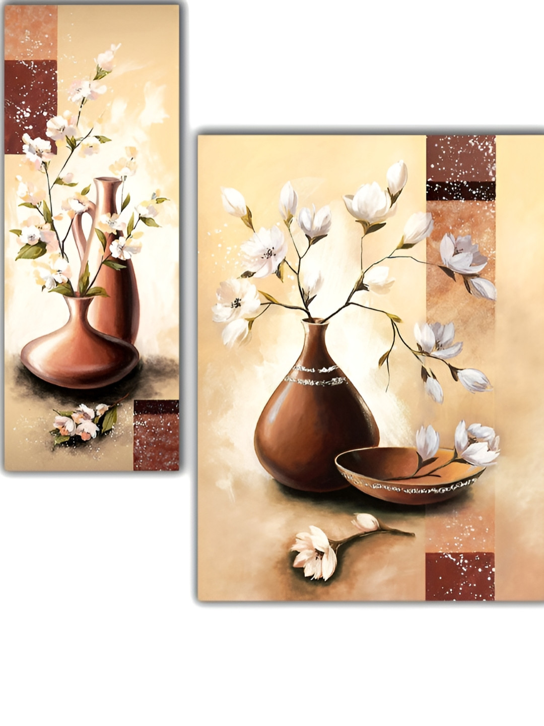 

WALLMAX Beige & Brown Wooden Painting Wall Art
