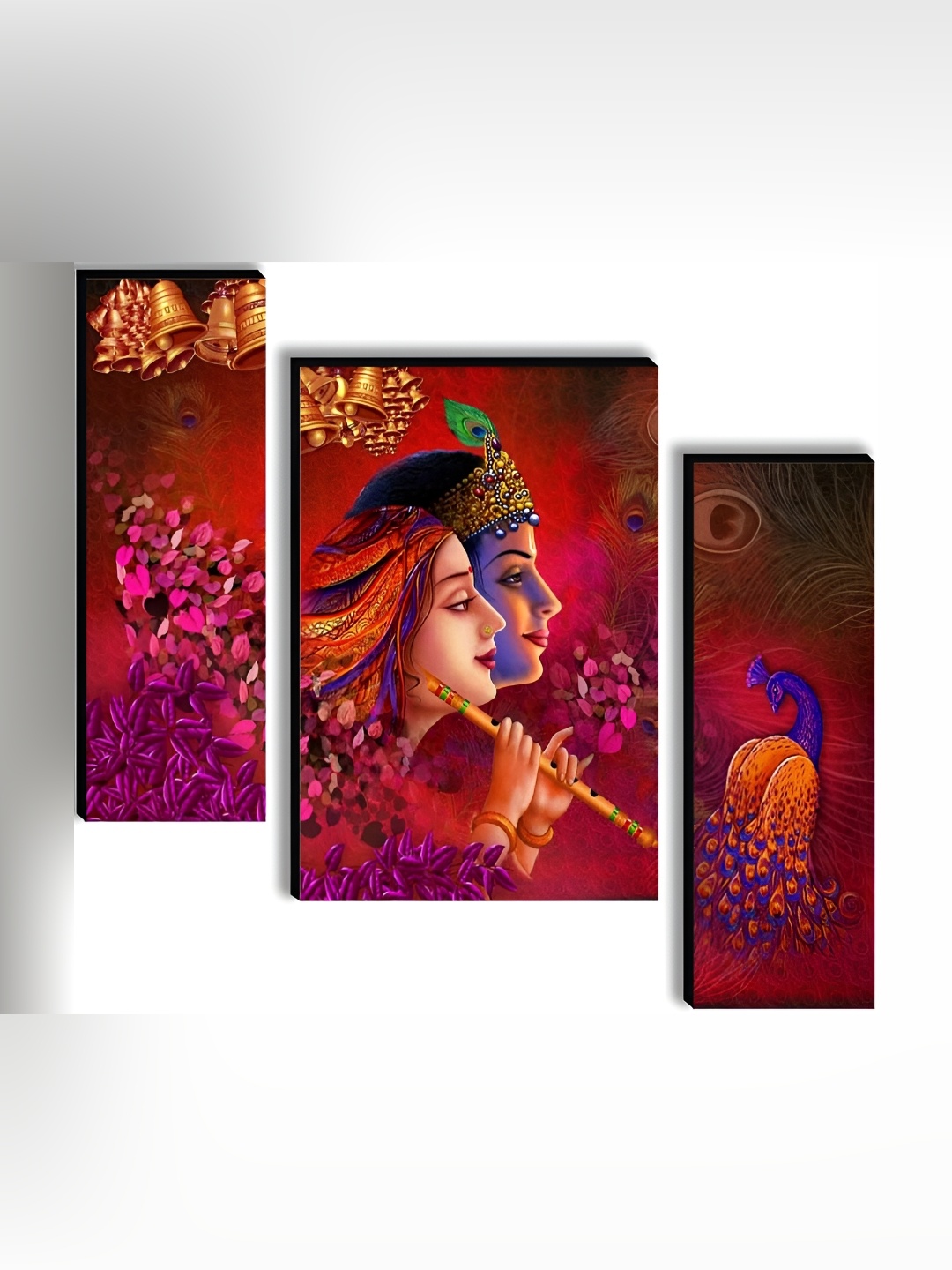 

WALLMAX Pink & Gold Toned Wooden Painting Wall Art