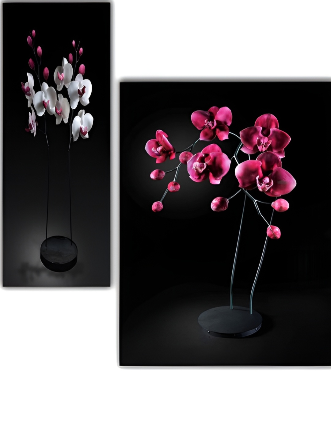 

WALLMAX Black & Pink 3 Pieces Abstract Painting Wall Arts