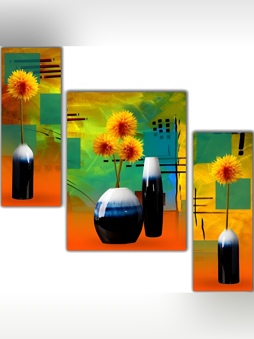 

WALLMAX Green & Blue Wooden Painting Wall Art