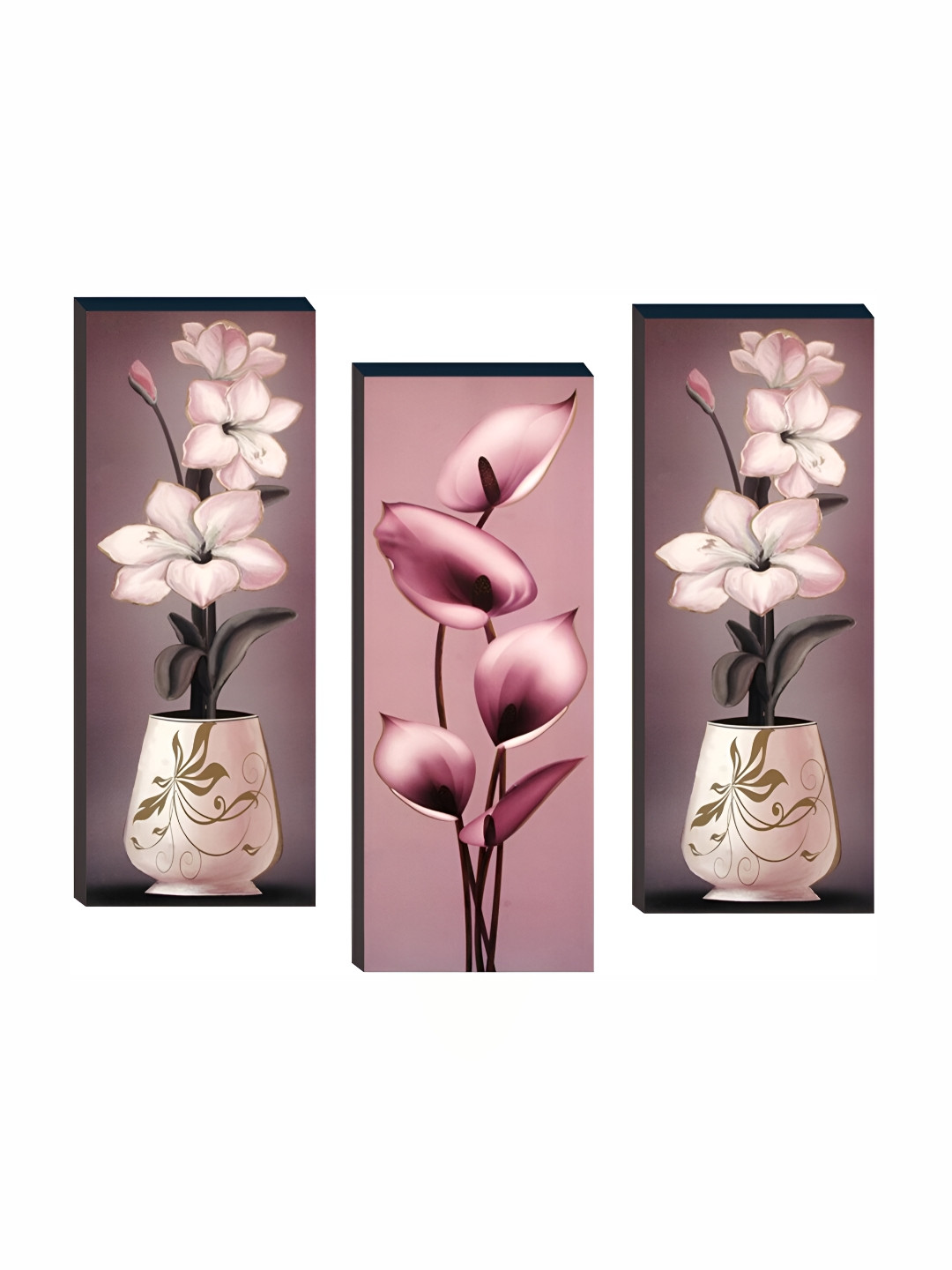 

WALLMAX White & Green 3 Pieces Floral and Botanical Wall Art
