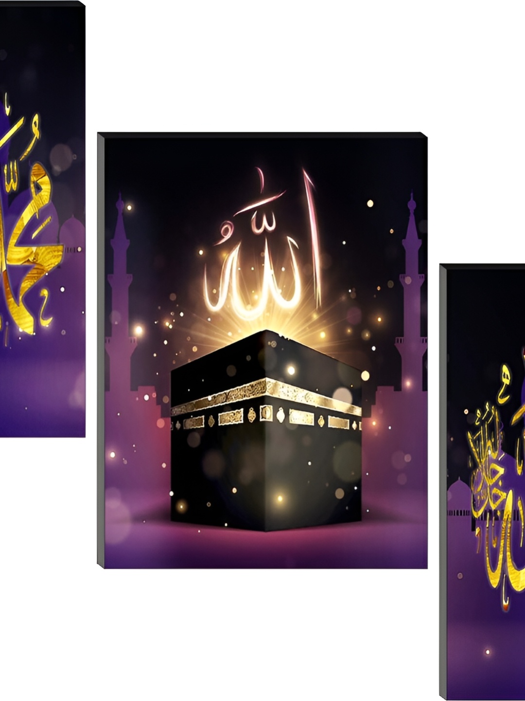 

WALLMAX Black & Purple 3 Pieces Religious Wall Art