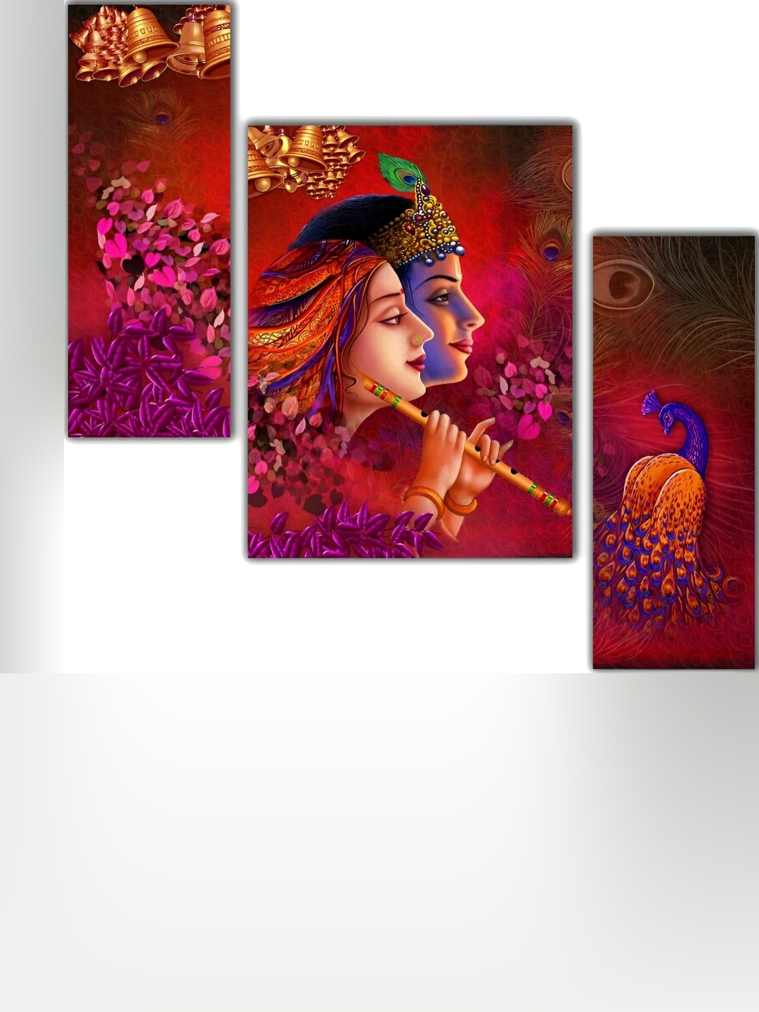 

WALLMAX Red & Blue 3 Pieces Religious Wall Art