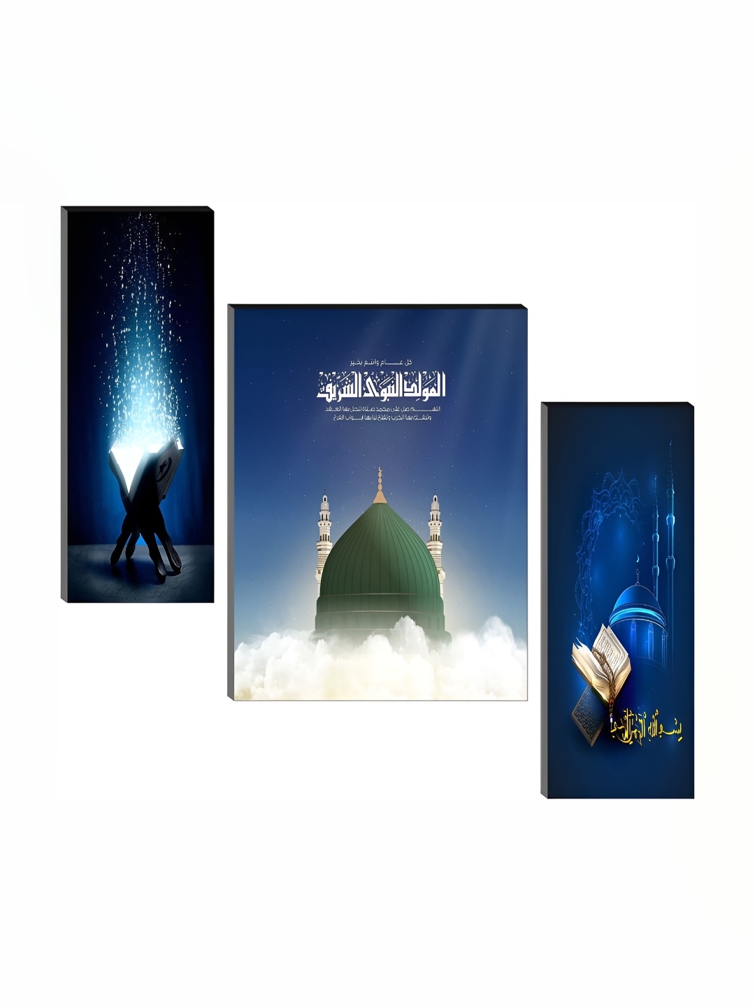 

WALLMAX Blue & White 3 Pieces Wall Photo Frames