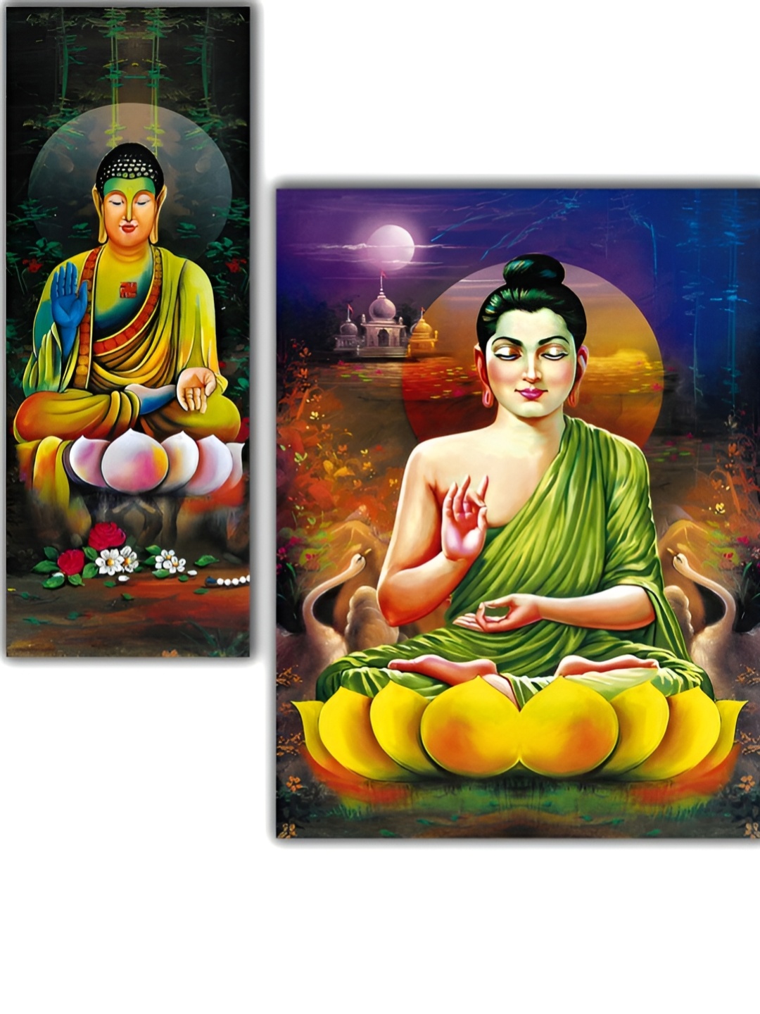 

WALLMAX Green & Purple 3 Pieces Religious Wall Art