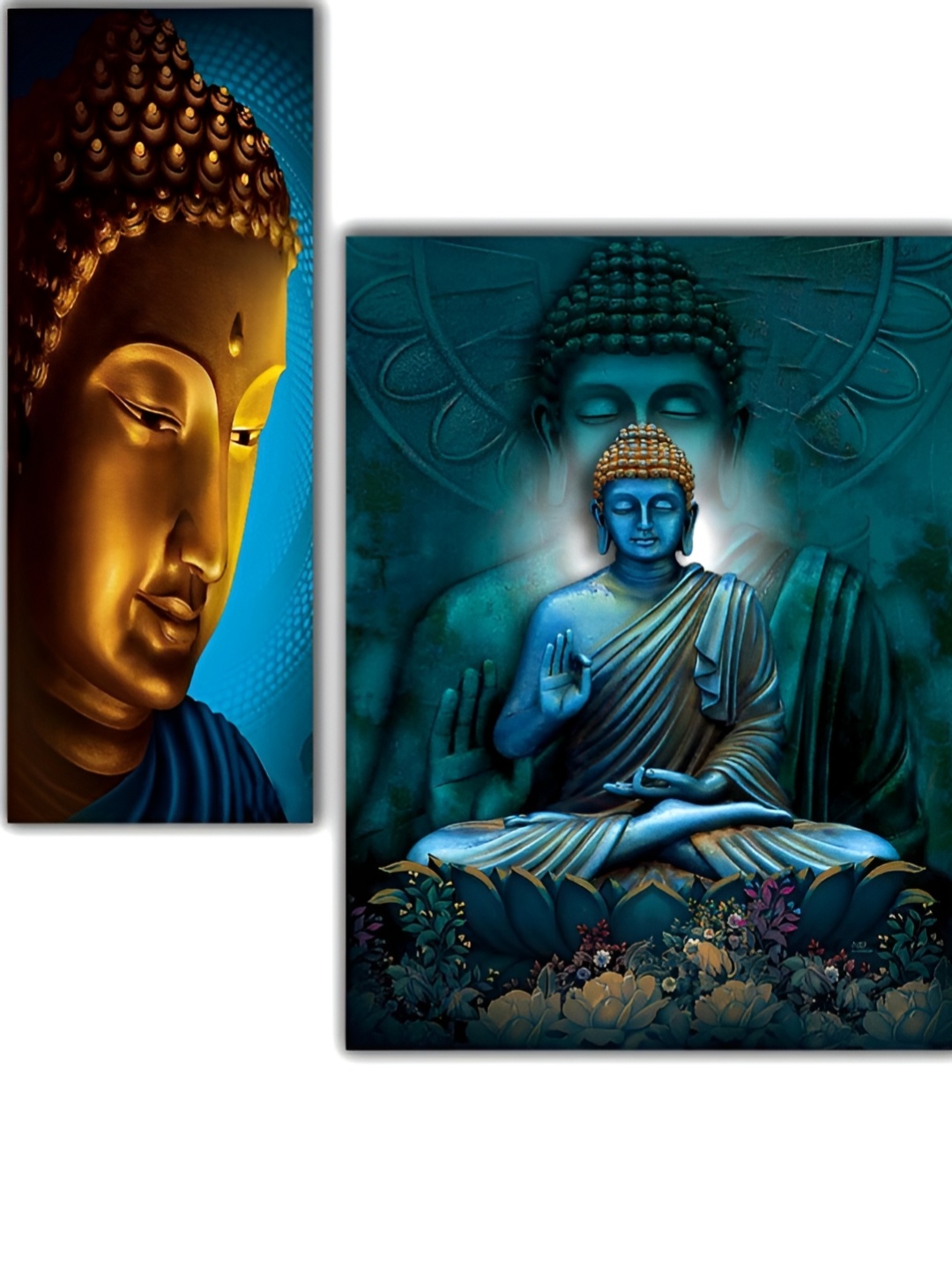 

WALLMAX Blue 3 Pieces MDF Wall Art