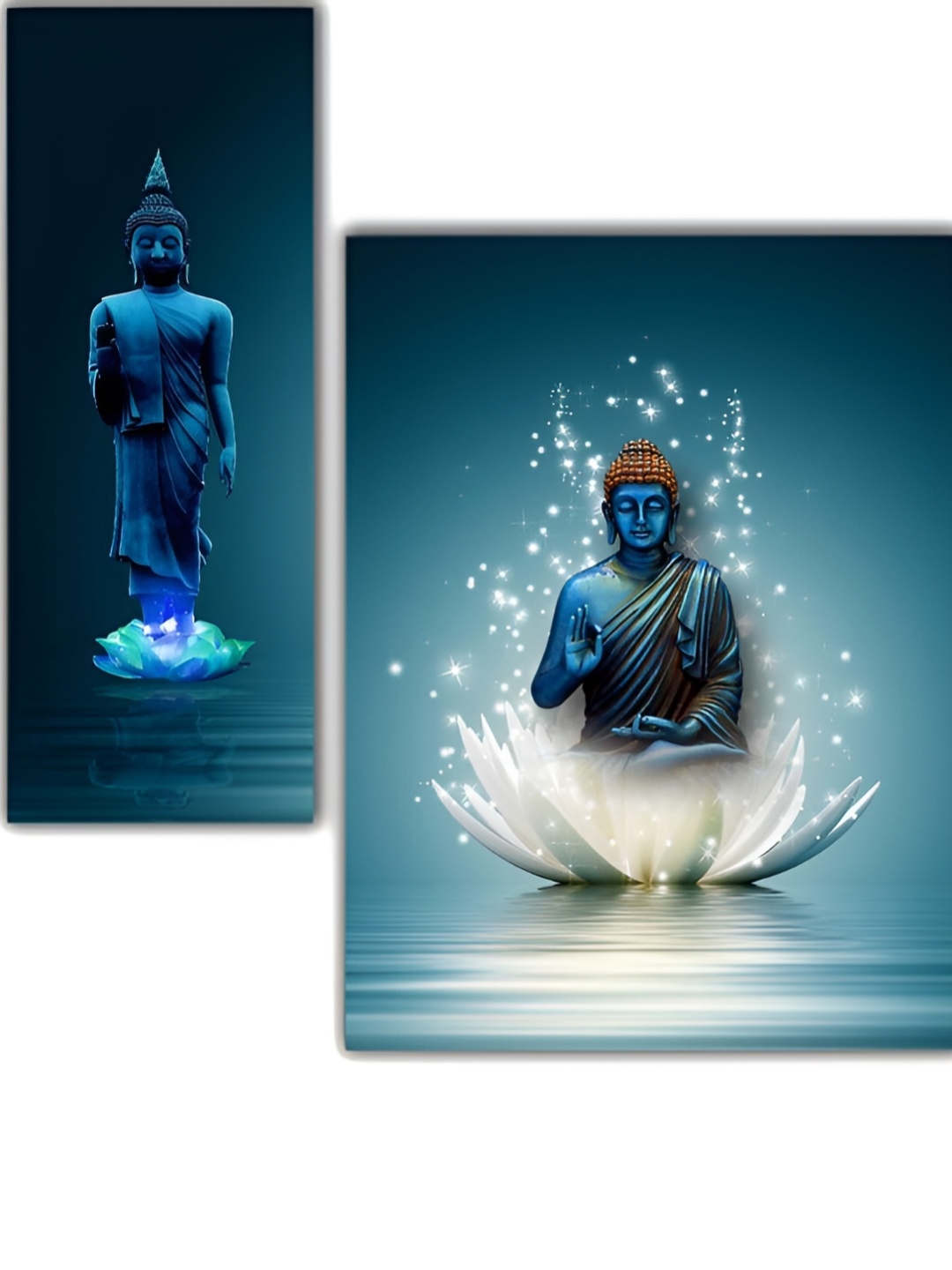 

WALLMAX Blue & White 3 Pieces Religious Wall Art