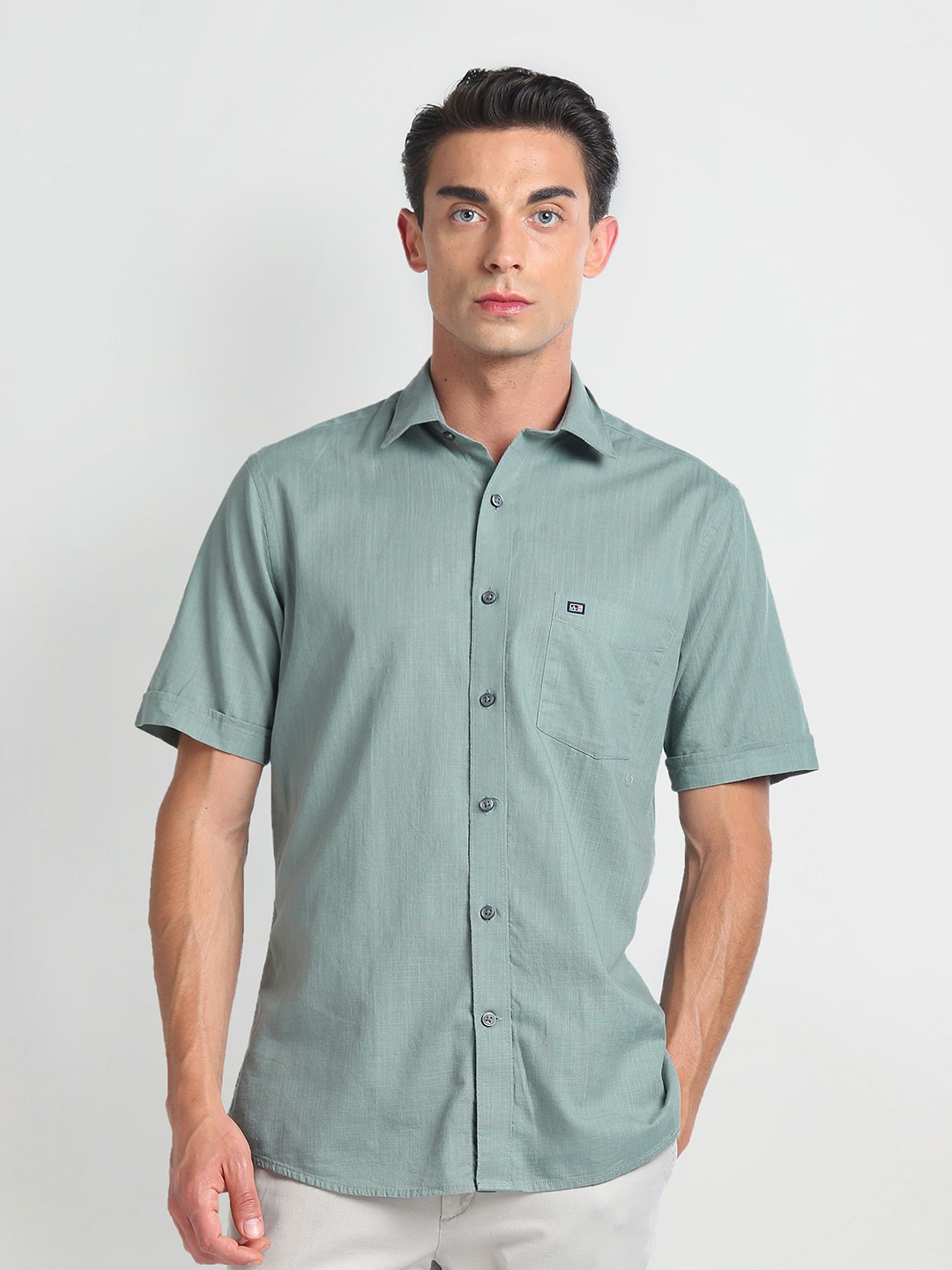 

Arrow Sport Spread Collar Cotton Casual Shirt, Green