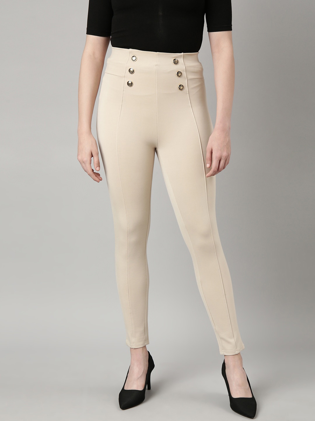 

SHOWOFF Women Skinny Fit Jeggings, Cream