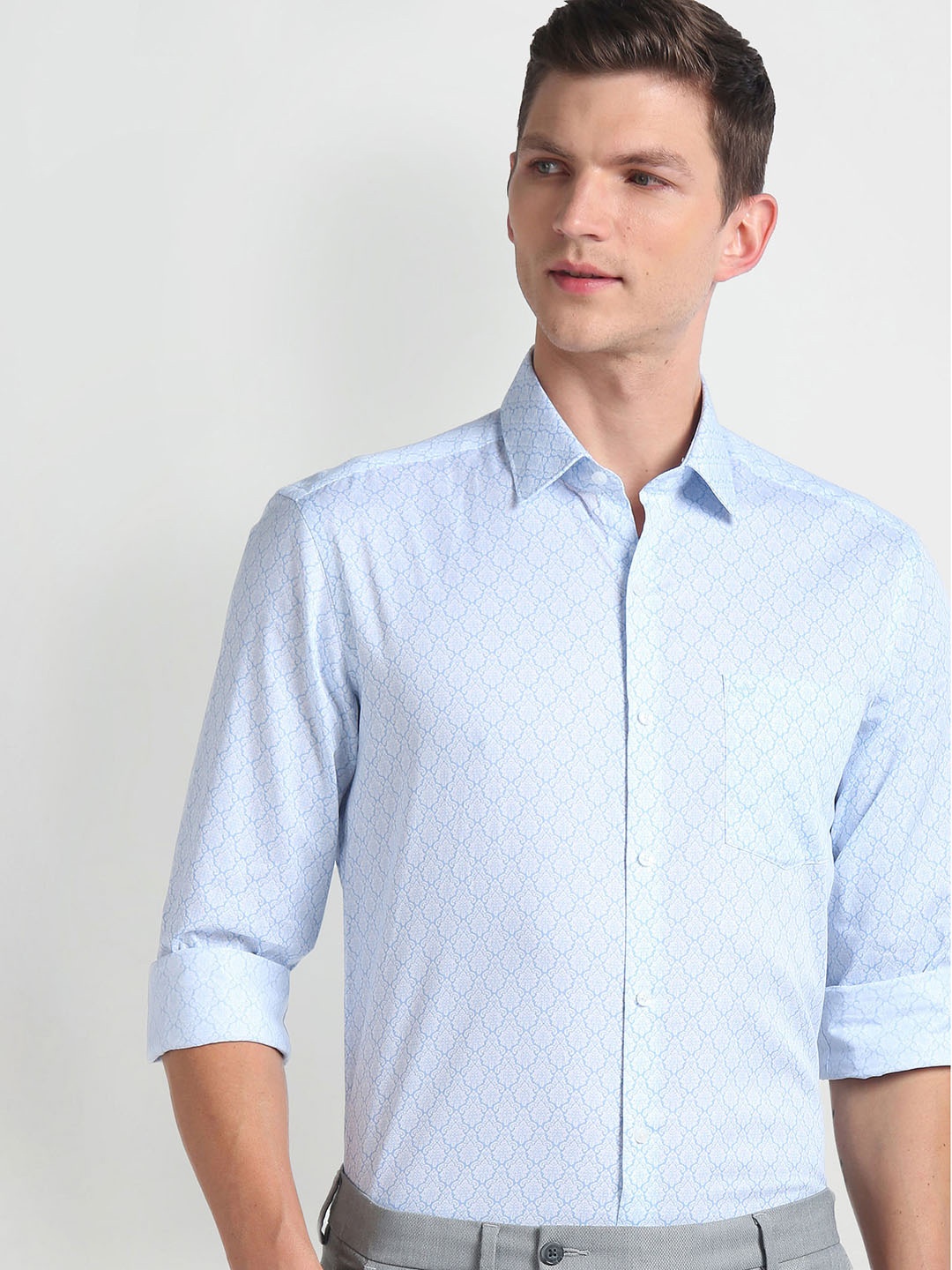 

Arrow Slim Fit Opaque Printed Formal Shirt, Blue