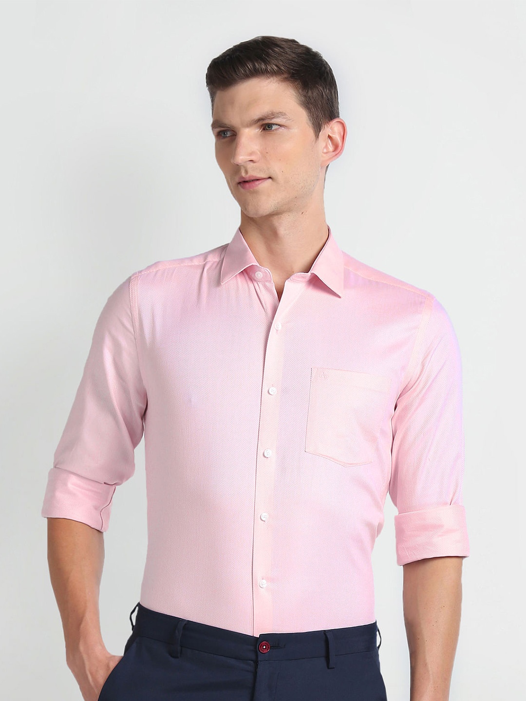 

Arrow Slim Fit Cotton Formal Dobby Shirt, Pink