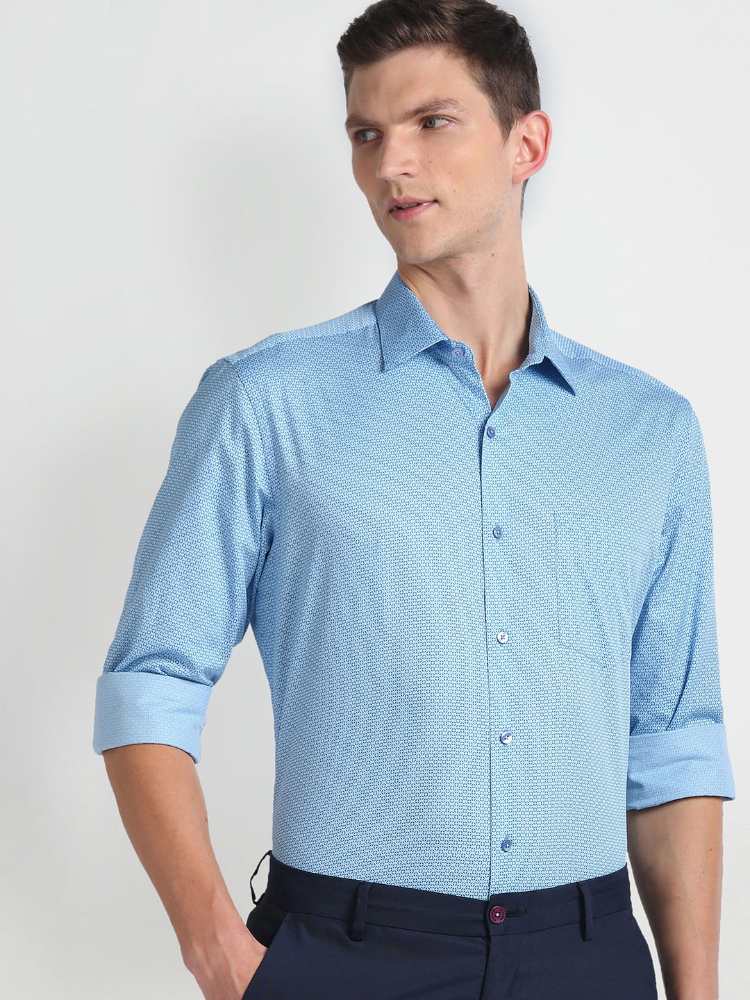 

Arrow Slim Fit Opaque Cotton Formal Shirt, Blue