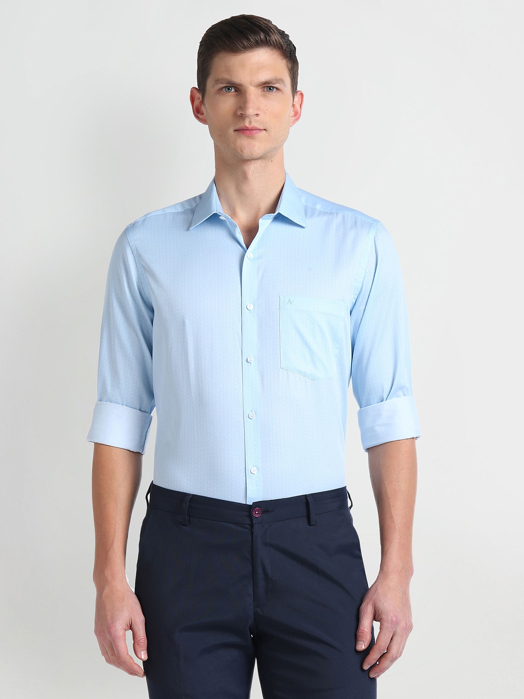 

Arrow Geometric Printed Cotton Opaque Formal Shirt, Blue