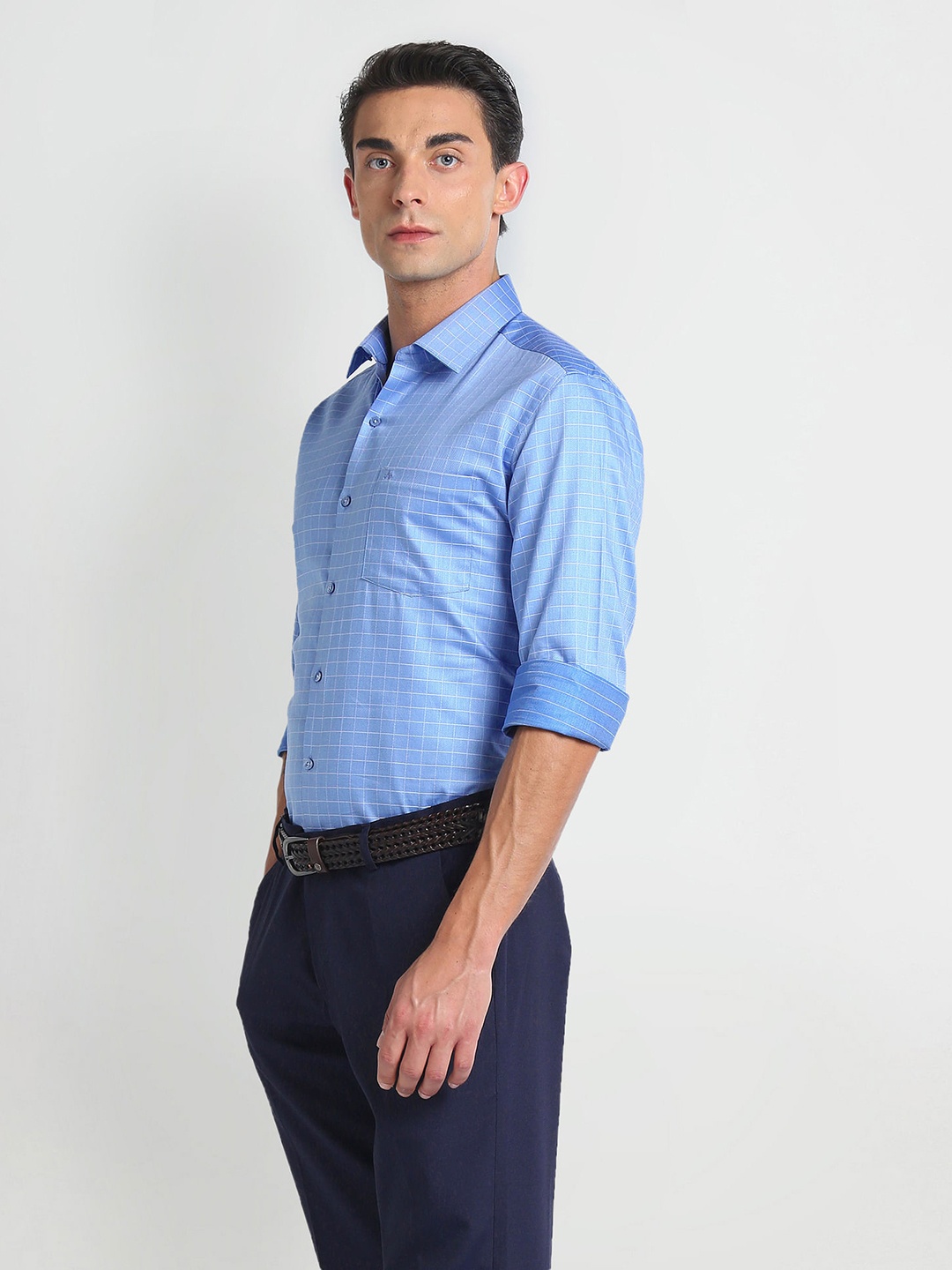 

Arrow Slim Fit Opaque Cotton Formal Shirt, Blue