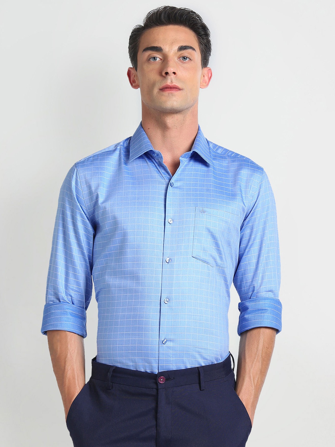

Arrow Slim Fit Opaque Cotton Formal Shirt, Blue