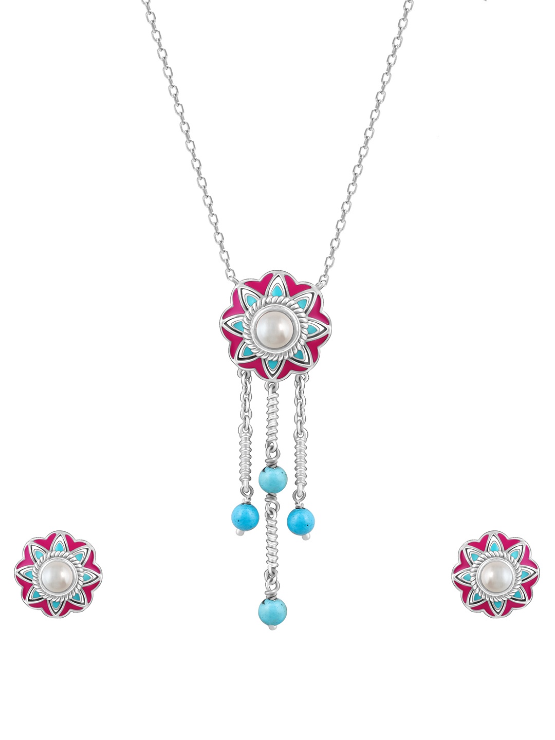 

GIVA 92.5 Oxidized Silver Beaded Jewellery Set