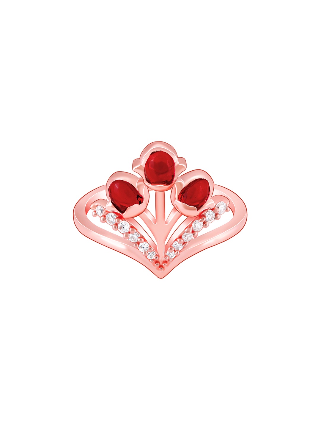 

GIVA 925 Sterling Silver Rose Gold Plated Stones Studded Ring