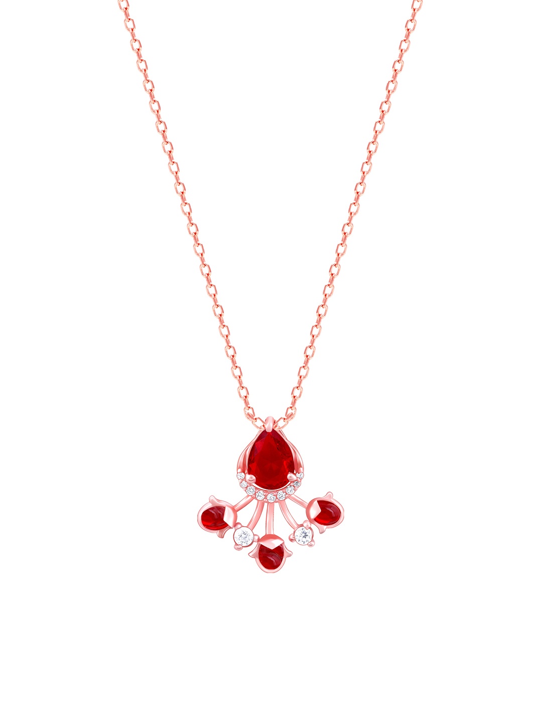 

GIVA 92.5 Sterling Silver Rose Gold-Plated Pendant with Link Chain