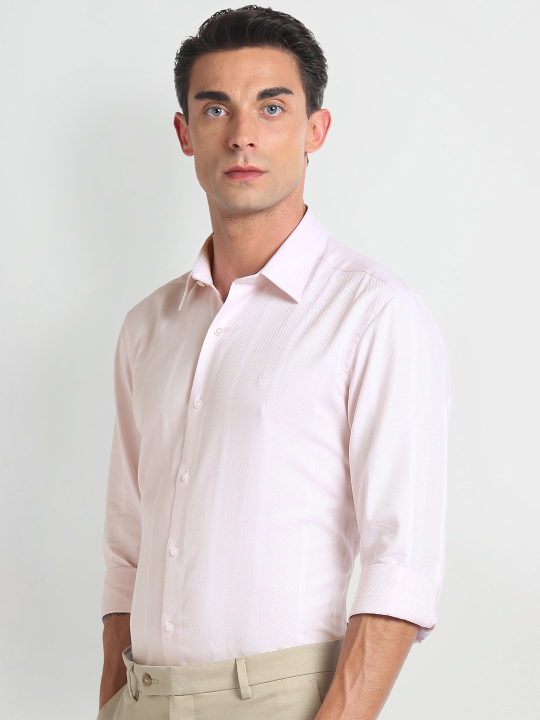 

Arrow New York Spread Collar Long Sleeves Slim Fit Cotton Formal Shirt, Pink